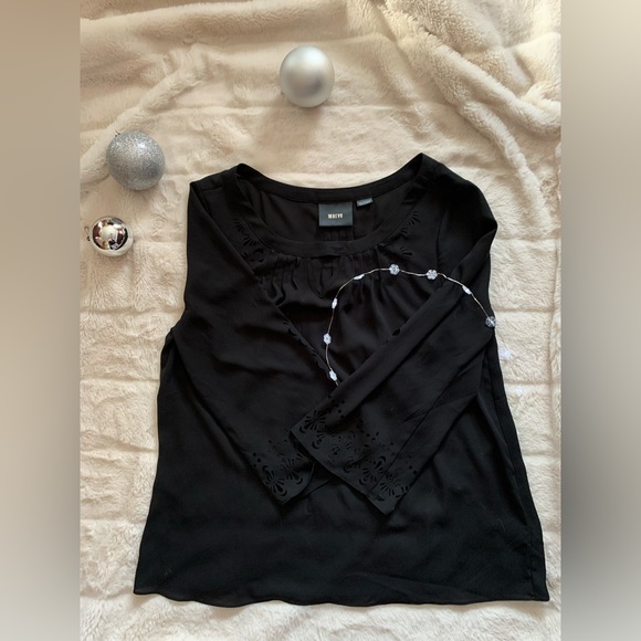 Maeve black keyhole neck blouse - Picture 2 of 2